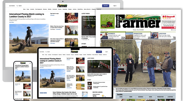 Capture d’écran du site Web d’Ontario Farmer.