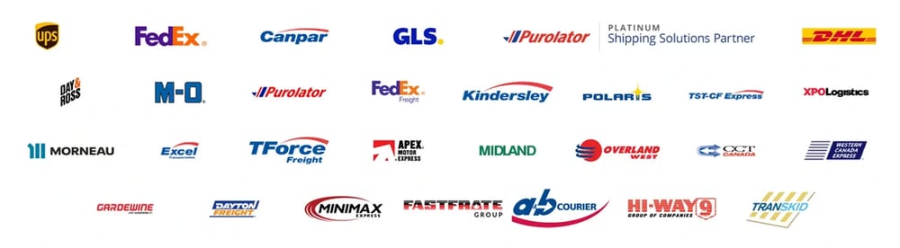 Logos des transporteurs de fret et de colis les plus réputés